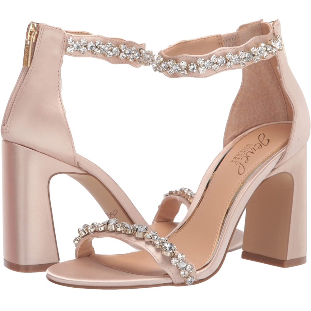 Jewel Badgley Mischka Women's Ornamented Sandal Heeled, bridal wedding guest